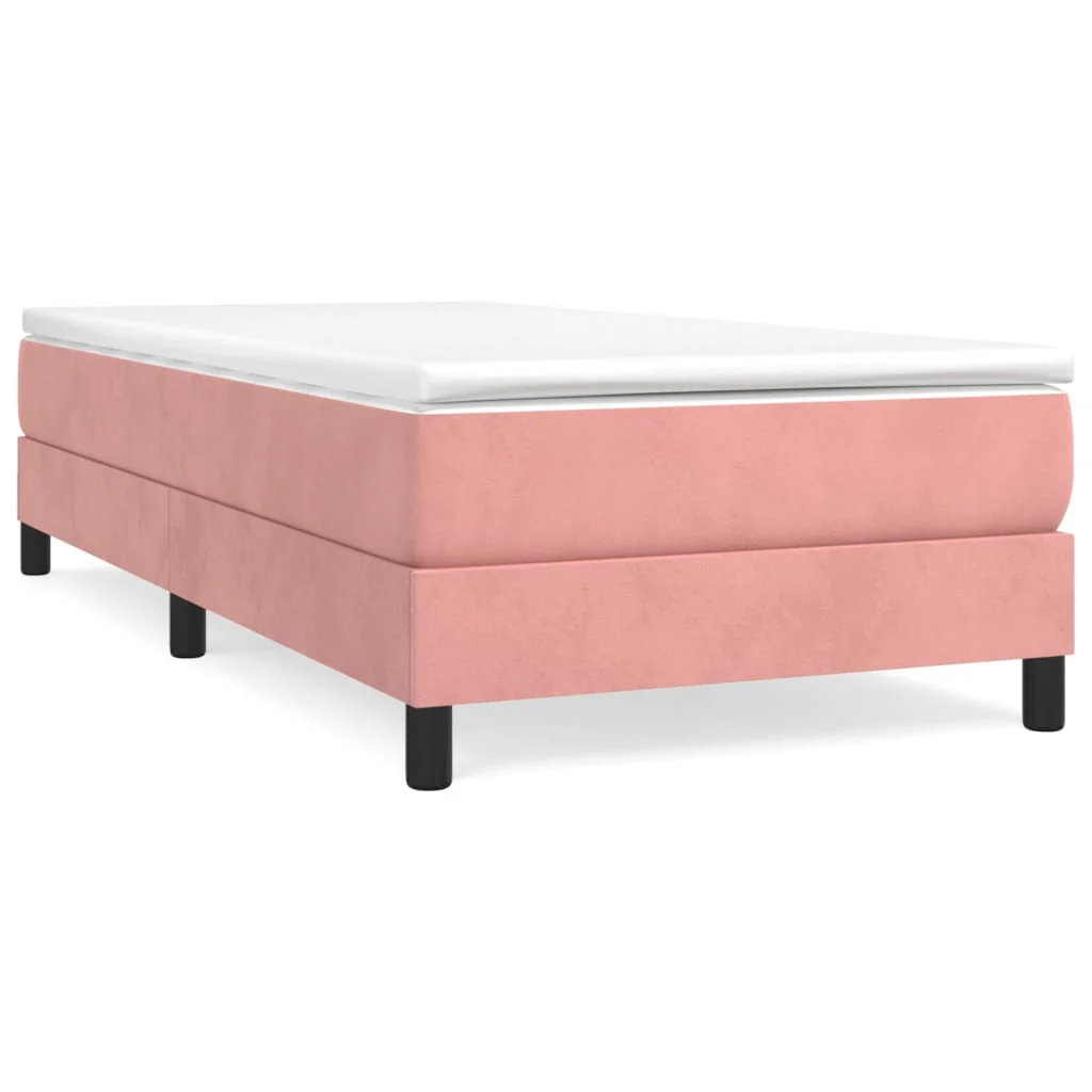Boxspring sengeramme 90x190 cm fløjl pink - Image 2