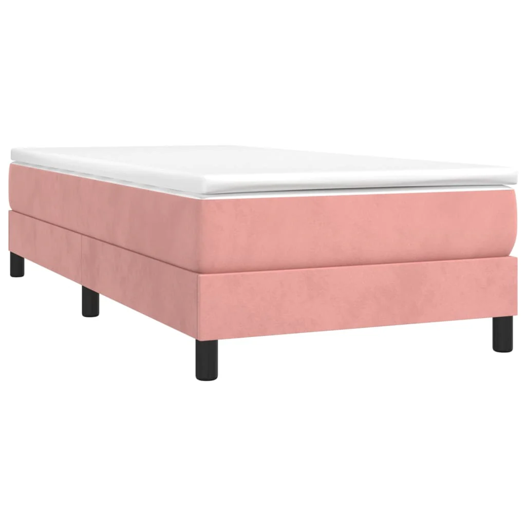 Boxspring sengeramme 90x190 cm fløjl pink - Image 3