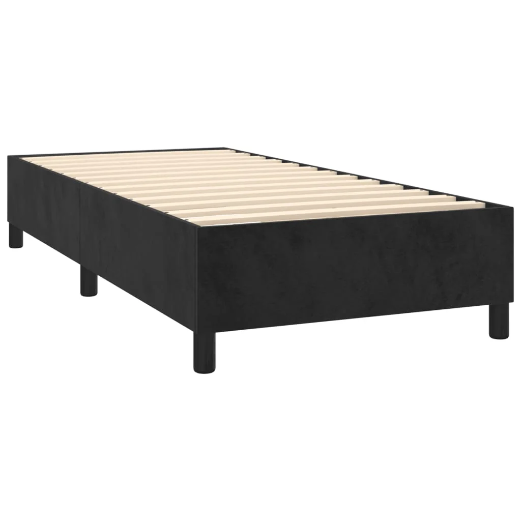 Boxspring sengeramme 90x190 cm fløjl sort - Image 4