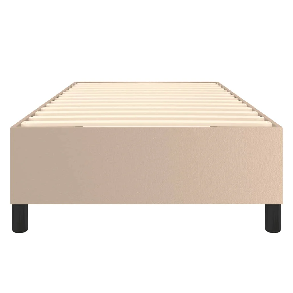 Boxspring sengeramme 90x190 cm kunstlæder cappuccinofarvet - Image 5