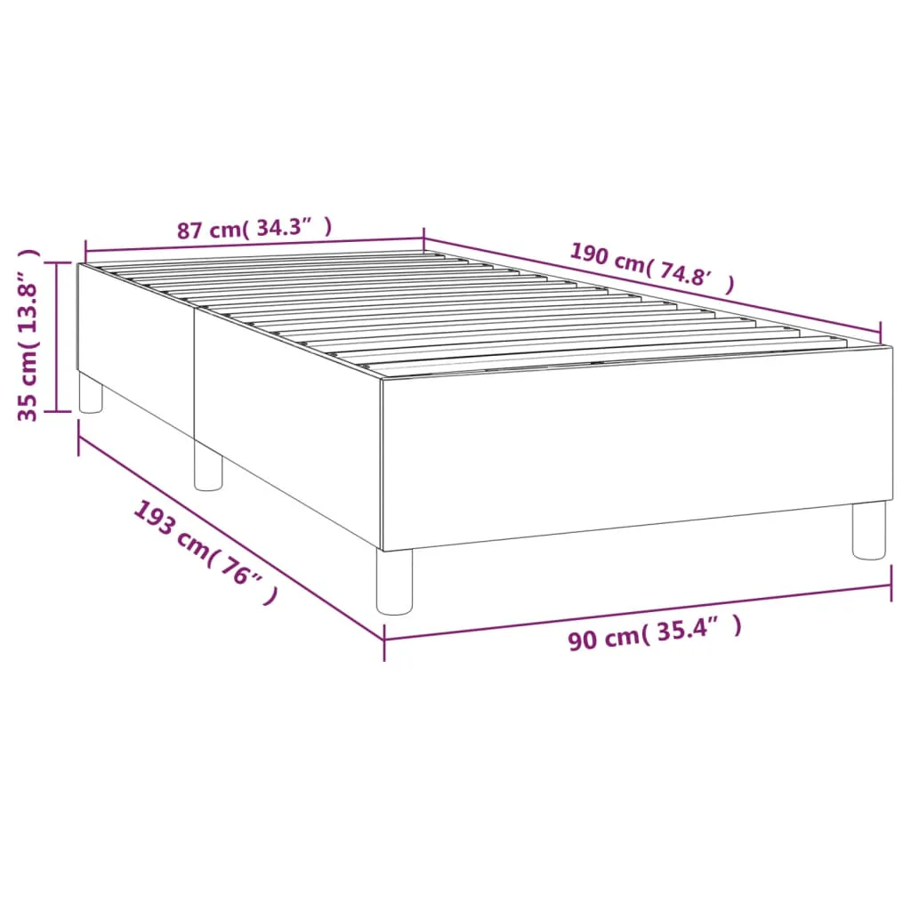 Boxspring sengeramme 90x190 cm kunstlæder cappuccinofarvet - Image 8