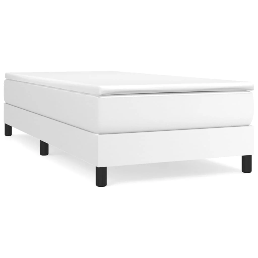 Boxspring sengeramme 90x190 cm kunstlæder hvid - Image 2