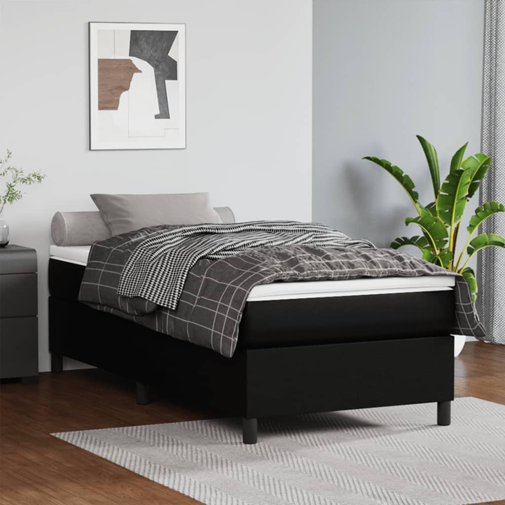 Boxspring sengeramme 90x190 cm kunstlæder sort