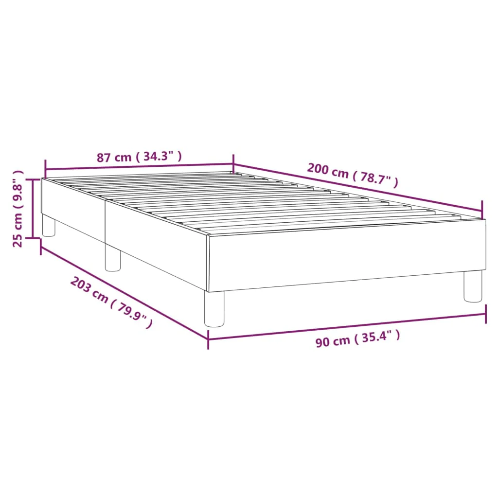 Boxspring sengeramme 90x200 cm fløjl sort - Image 8