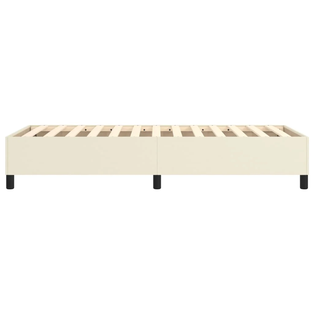 Boxspring sengeramme 90x200 cm kunstlæder cremefarvet - Image 6