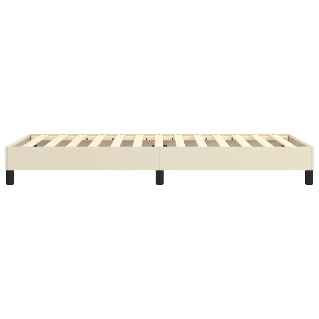 Boxspring sengeramme 90x200 cm kunstlæder cremefarvet - Image 6