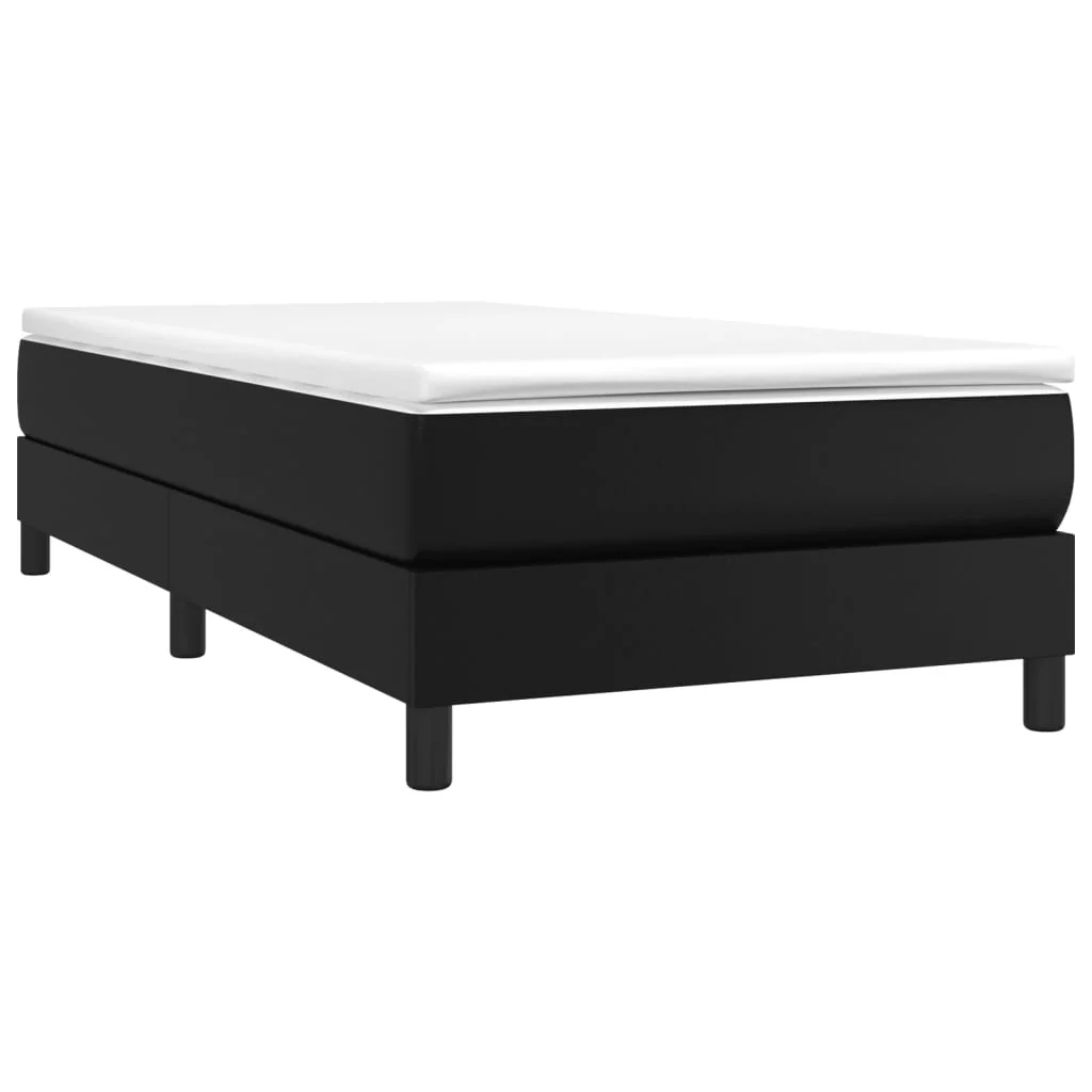 Boxspring sengeramme 90x200 cm kunstlæder sort - Image 3