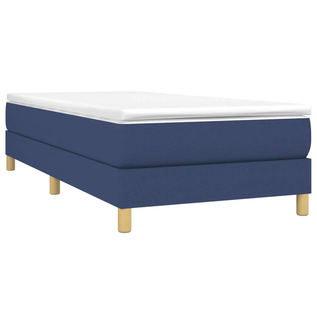 Boxspring sengeramme 90x200 cm stof blå - Image 3