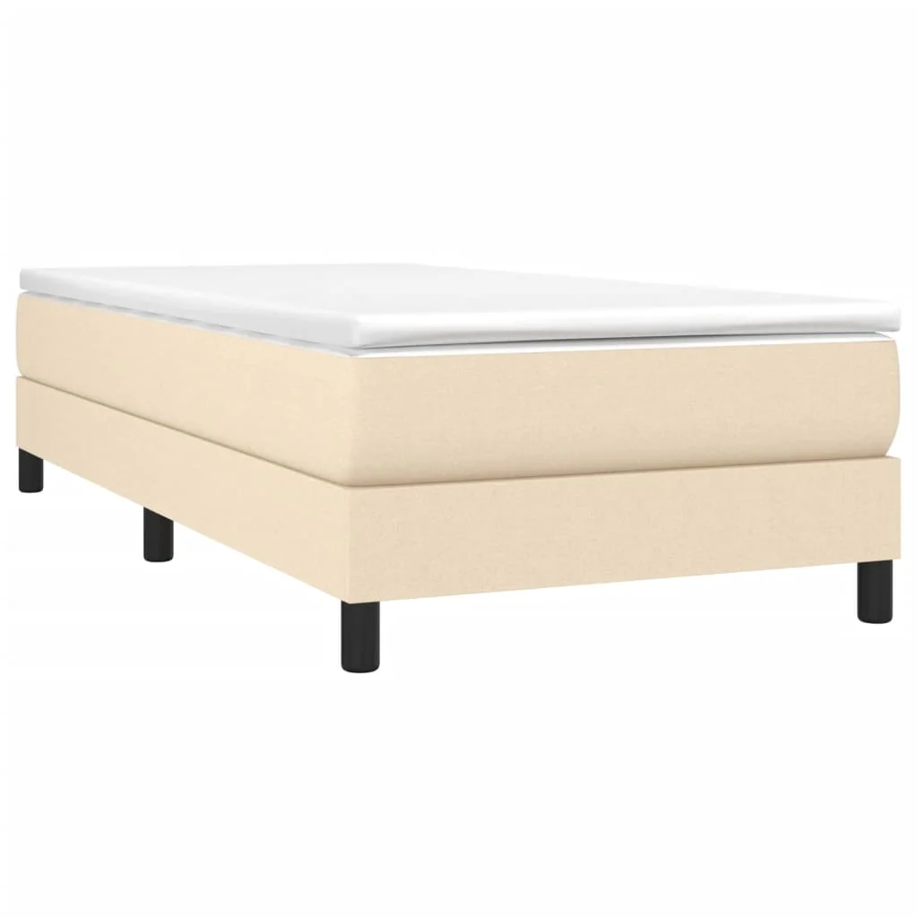 Boxspring sengeramme 90x200 cm stof cremefarvet - Image 3