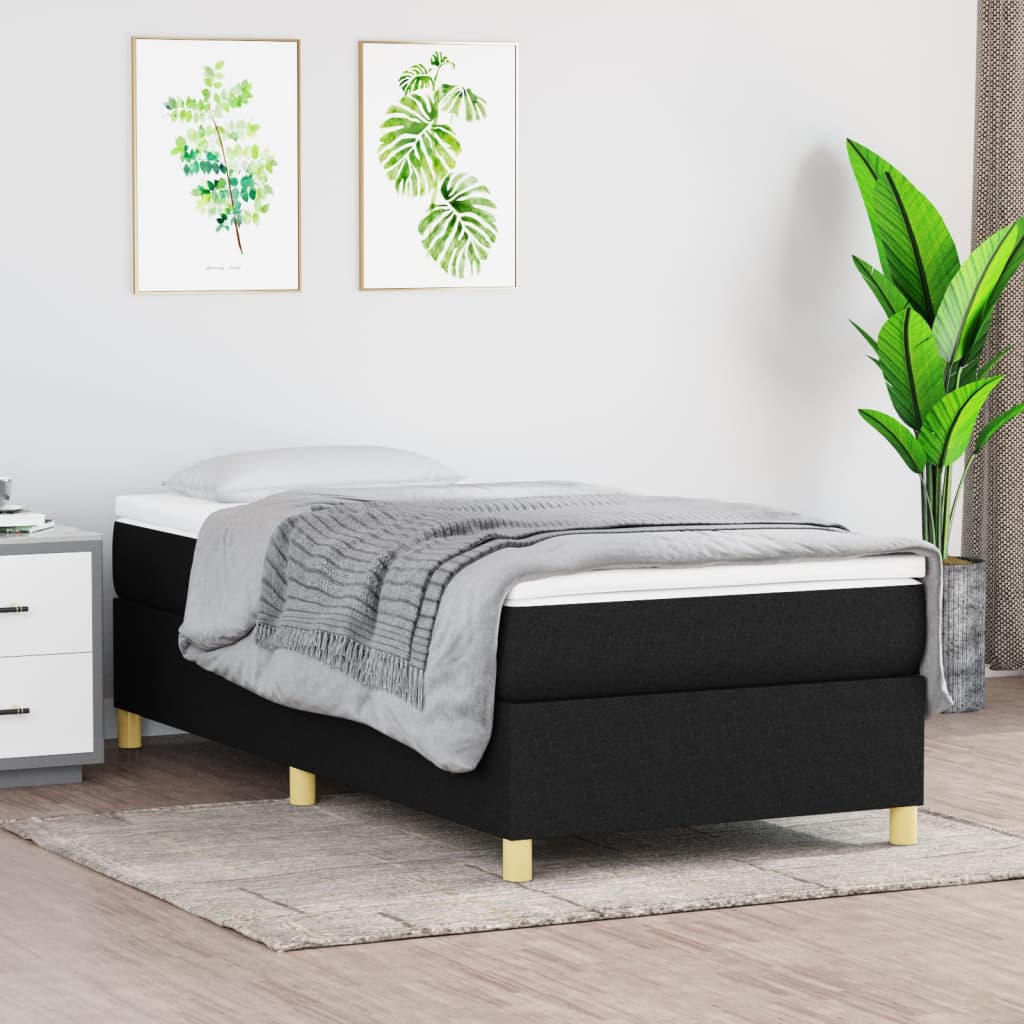 Boxspring sengeramme 90x200 cm stof sort