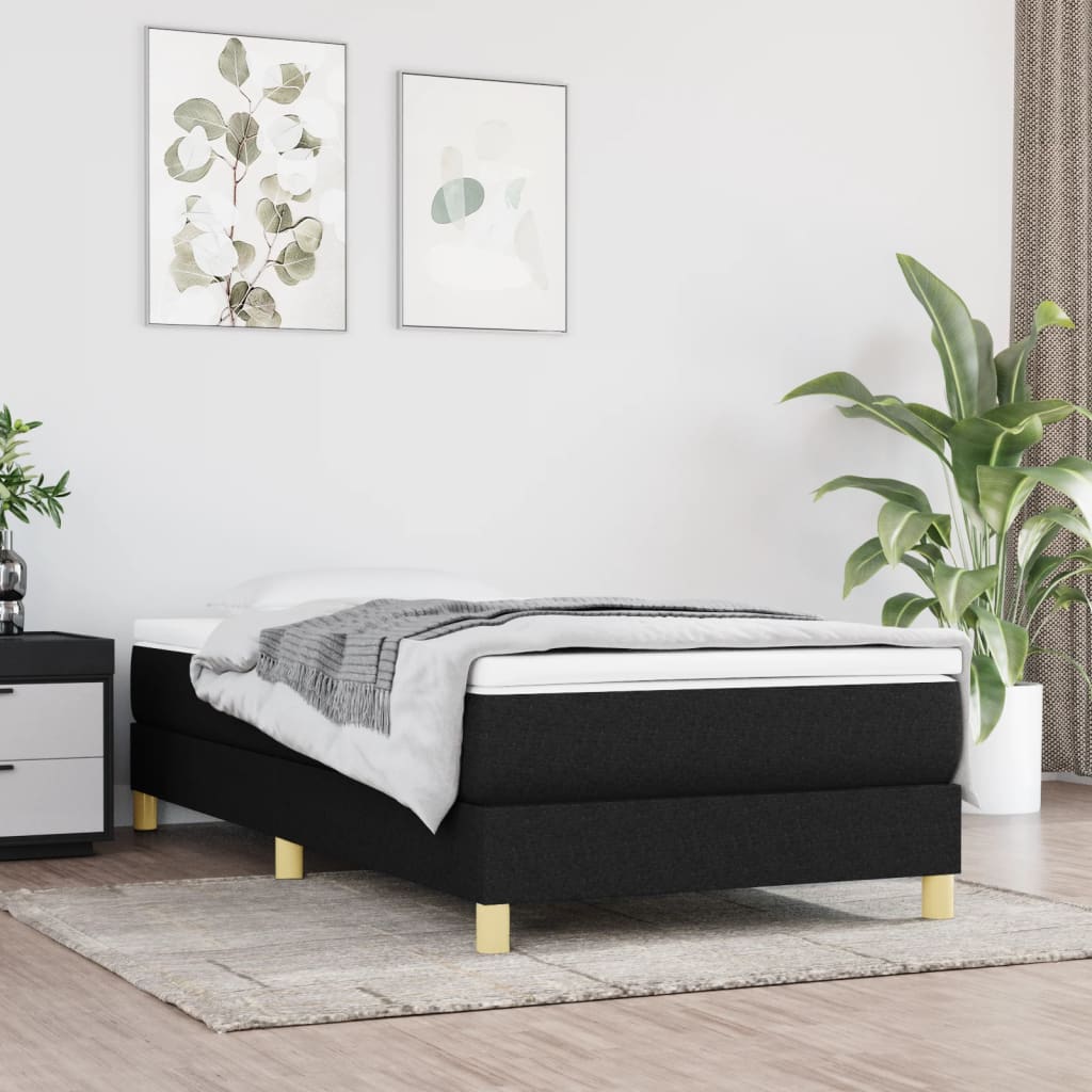 Boxspring sengeramme 90x200 cm stof sort