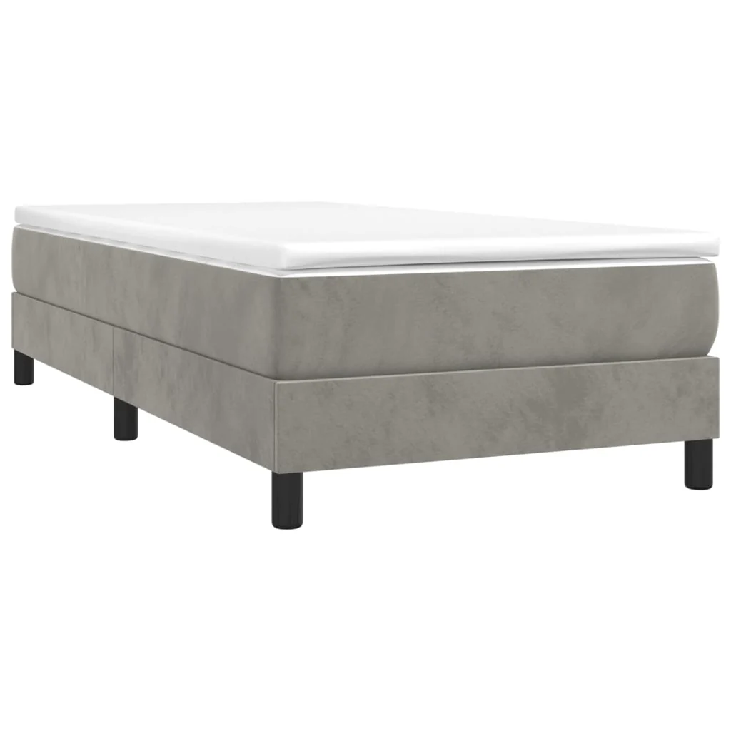 Boxspring sengeramme Lysegrå 100x200 cm Fløjl - Image 3