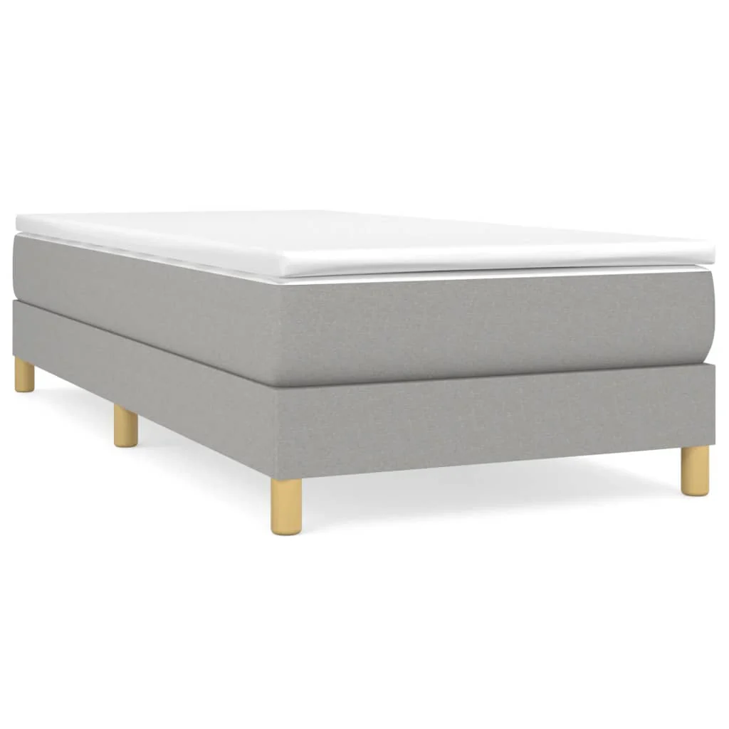 Boxspring sengeramme Lysegrå 100x200 cm Stof - Image 2