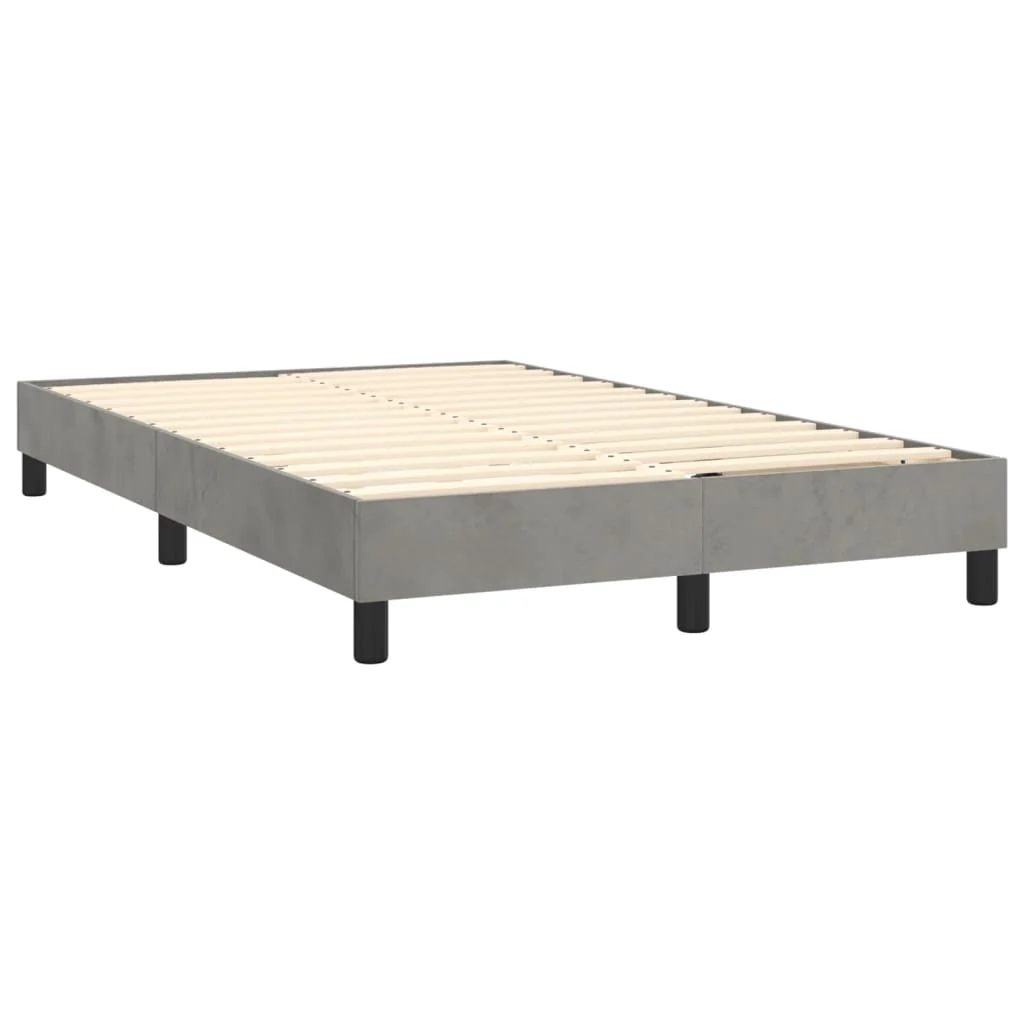Boxspring sengeramme Lysegrå 120x200 cm Fløjl - Image 4