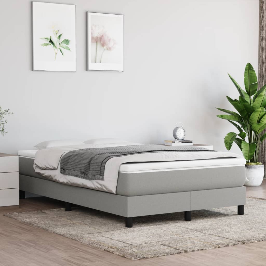 Boxspring sengeramme Lysegrå 120x200 cm Stof