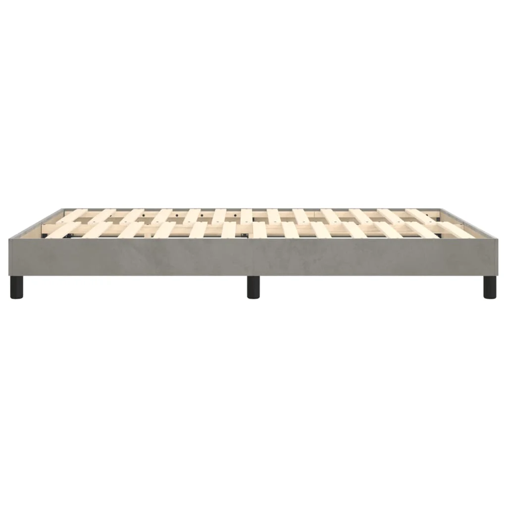Boxspring sengeramme Lysegrå 140x190 cm Fløjl - Image 6