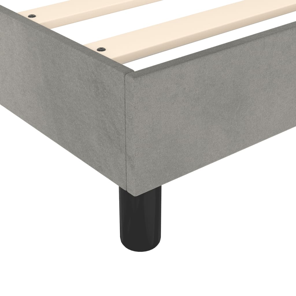 Boxspring sengeramme Lysegrå 140x190 cm Fløjl - Image 7
