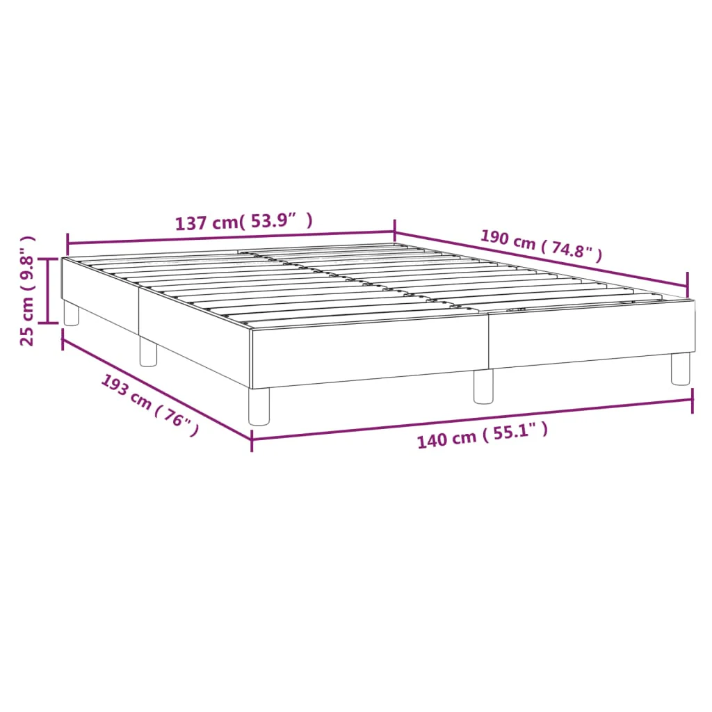 Boxspring sengeramme Lysegrå 140x190 cm Fløjl - Image 8
