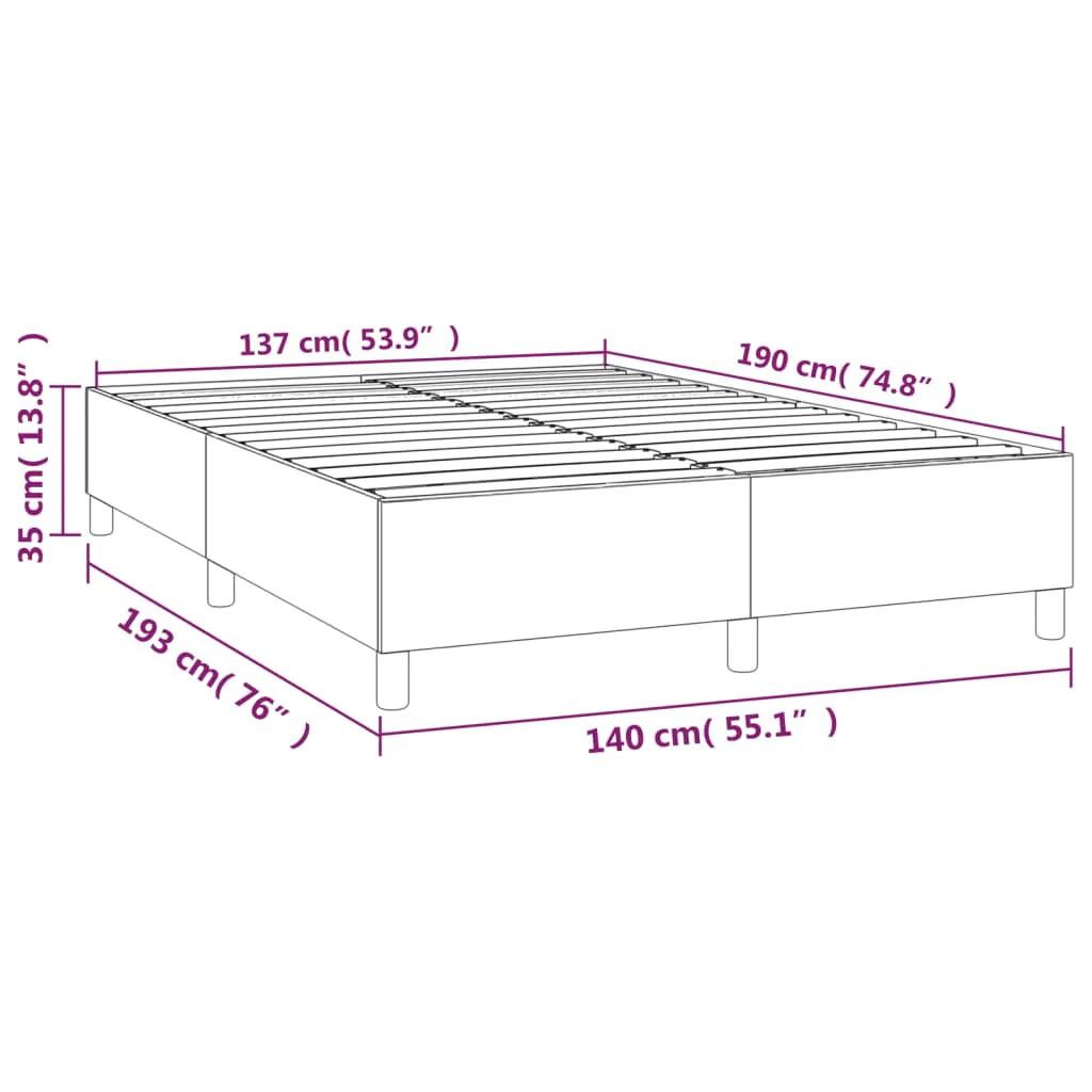 Boxspring sengeramme Lysegrå 140x190 cm Fløjl - Image 8
