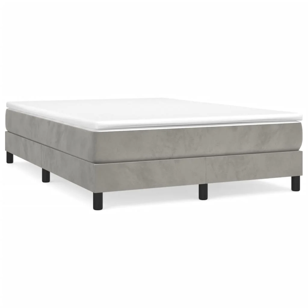 Boxspring sengeramme Lysegrå 140x200 cm Fløjl - Image 2