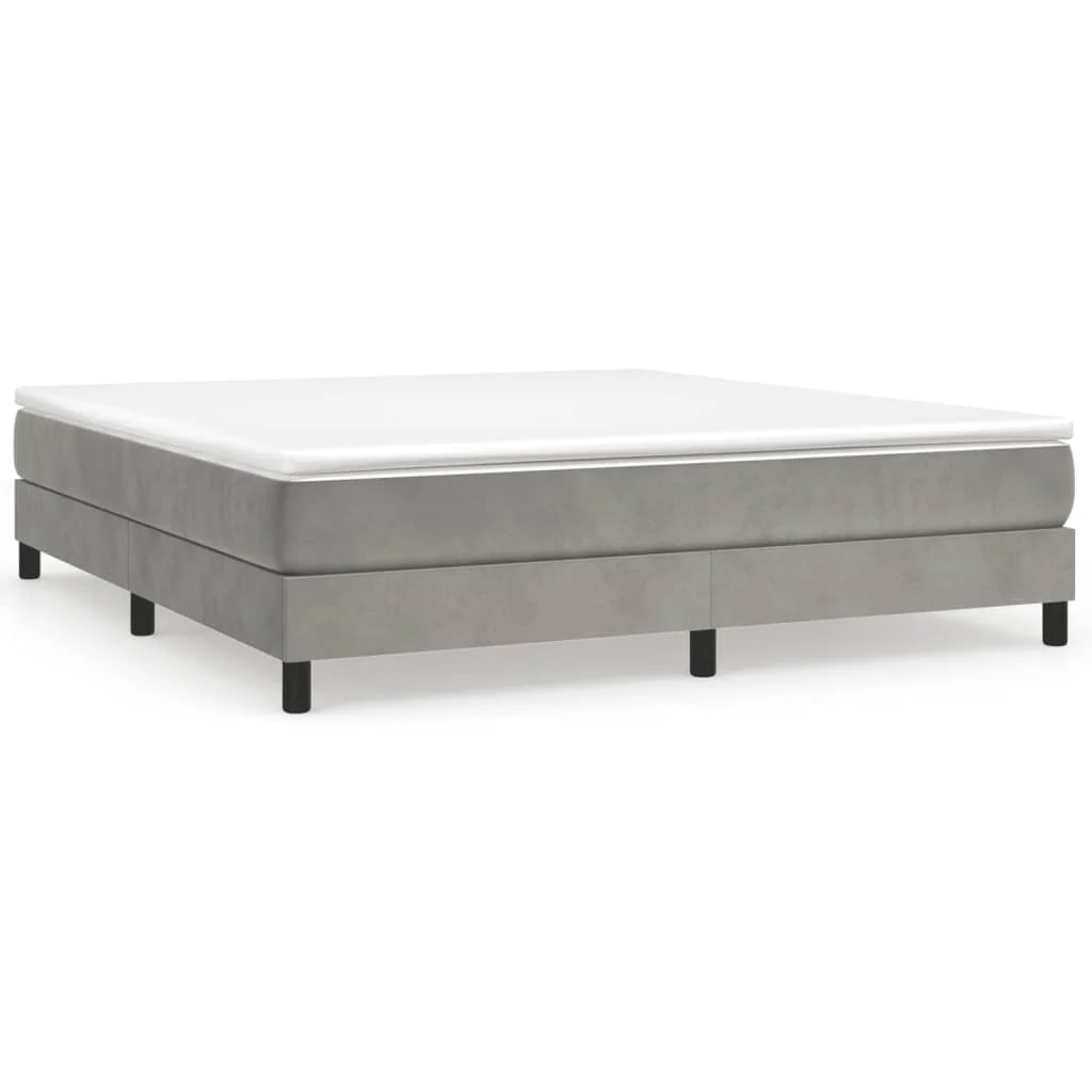 Boxspring sengeramme Lysegrå 160x200 cm Fløjl - Image 2