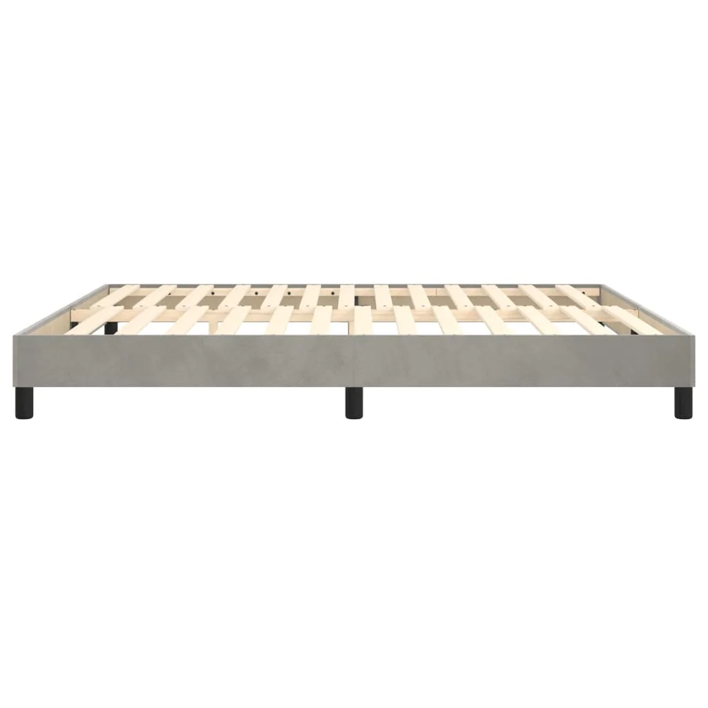 Boxspring sengeramme Lysegrå 160x200 cm Fløjl - Image 6