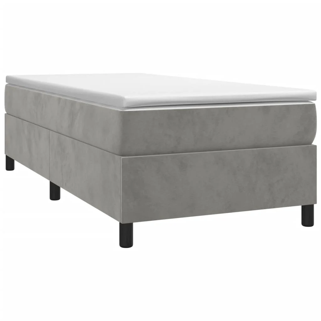 Boxspring sengeramme Lysegrå 80x200 cm Fløjl - Image 3