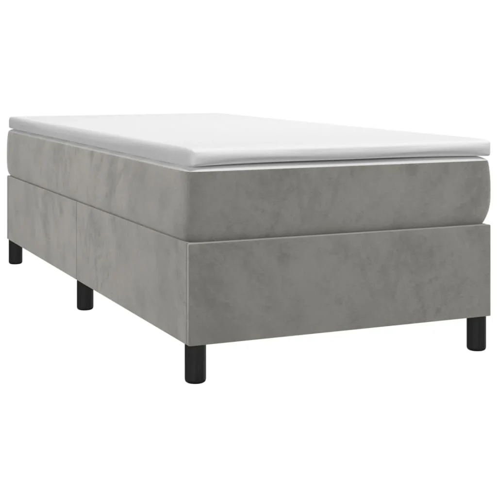 Boxspring sengeramme Lysegrå 90x200 cm Fløjl - Image 3