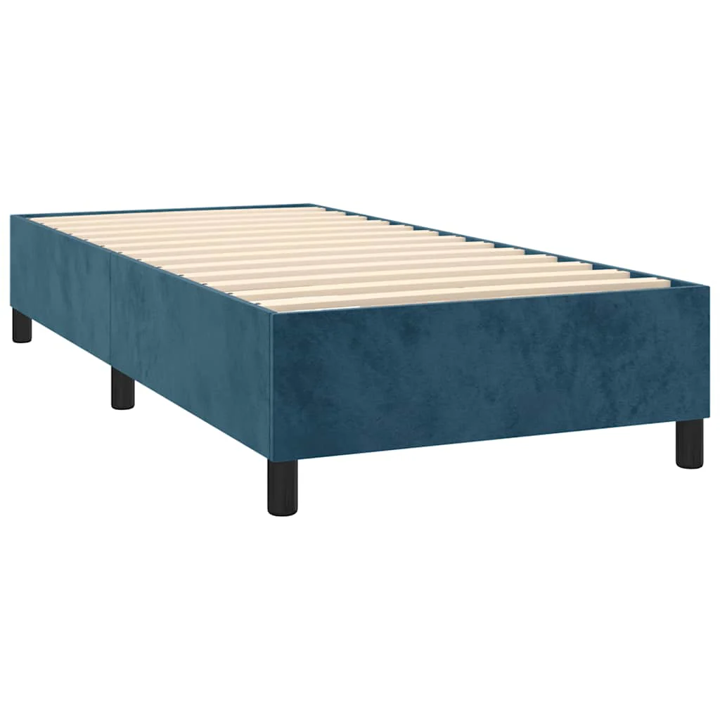 Boxspring sengeramme Mørkeblå 100x200 cm Fløjl - Image 4