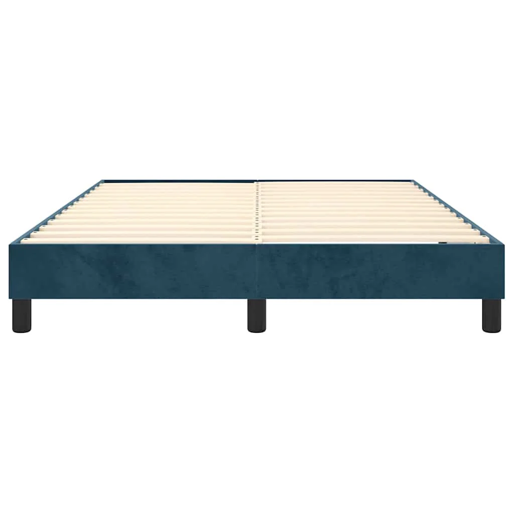 Boxspring sengeramme Mørkeblå 140x190 cm Fløjl - Image 5