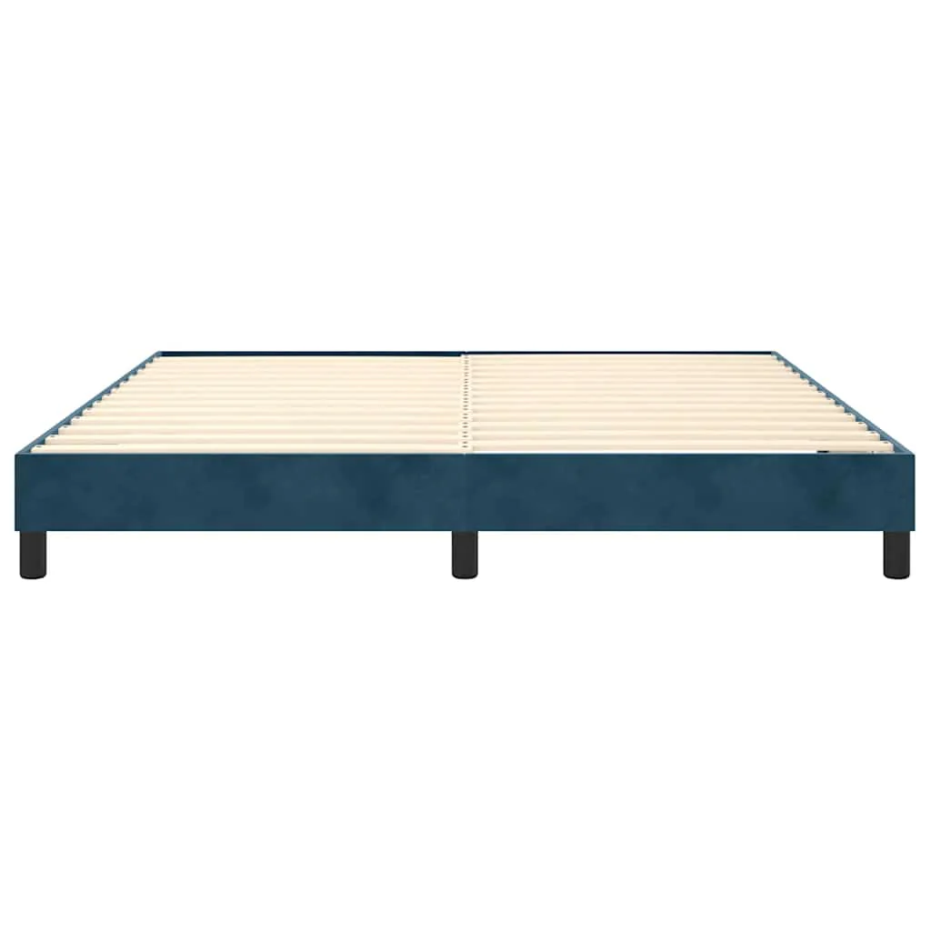 Boxspring sengeramme Mørkeblå 160x200 cm Fløjl - Image 5