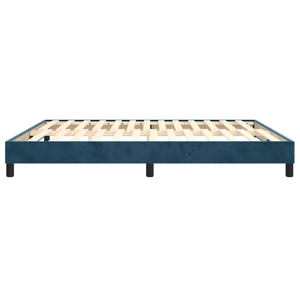 Boxspring sengeramme Mørkeblå 160x200 cm Fløjl - Image 6