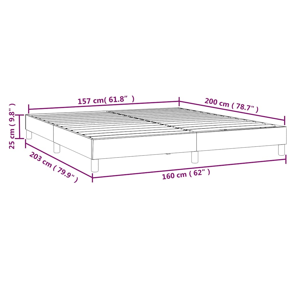 Boxspring sengeramme Mørkeblå 160x200 cm Fløjl - Image 8