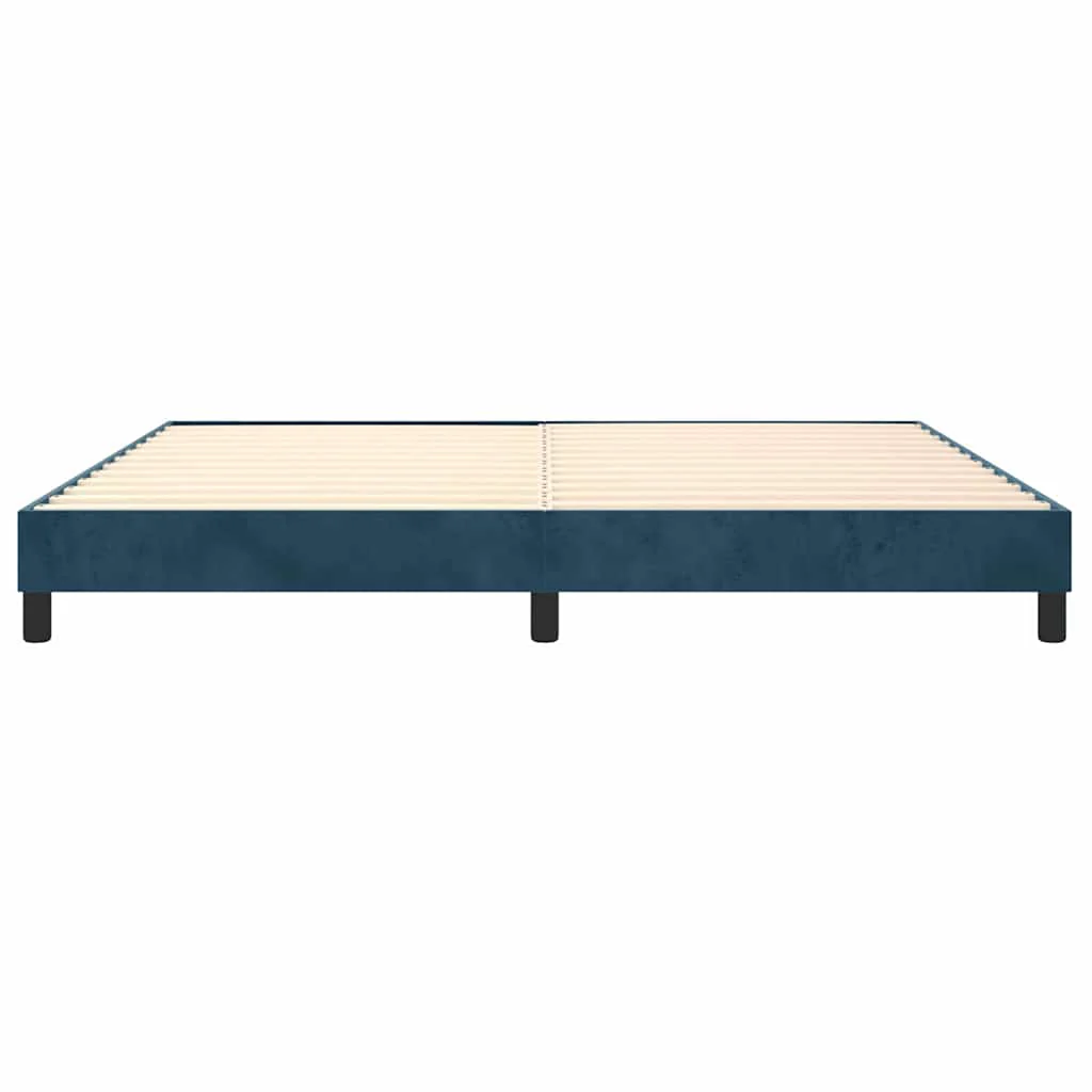 Boxspring sengeramme Mørkeblå 200x200 cm Fløjl - Image 5
