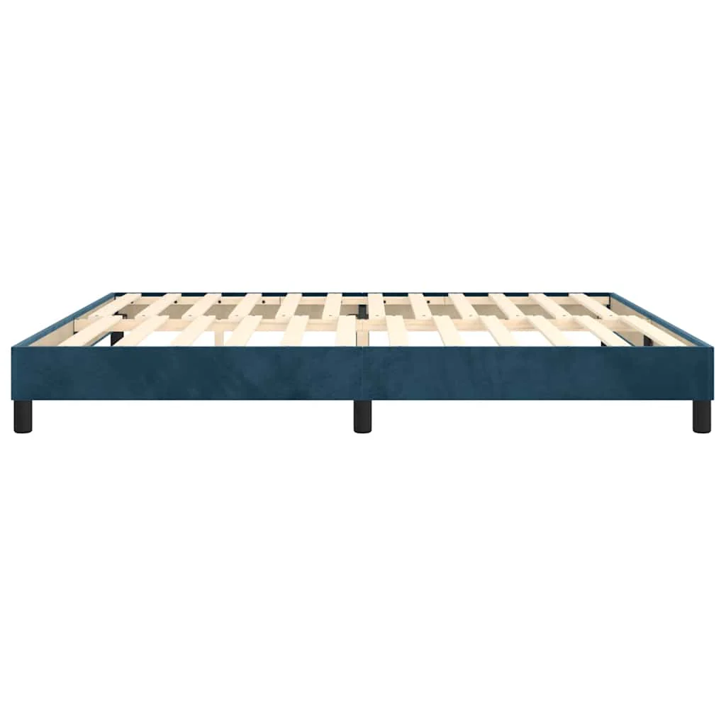 Boxspring sengeramme Mørkeblå 200x200 cm Fløjl - Image 6