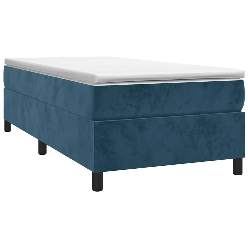 Boxspring sengeramme Mørkeblå 80x200 cm Fløjl - Image 3