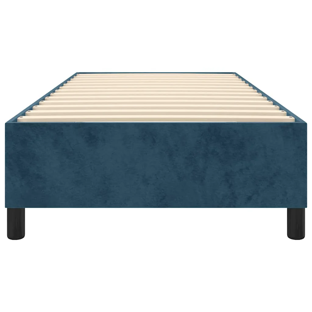Boxspring sengeramme Mørkeblå 80x200 cm Fløjl - Image 5