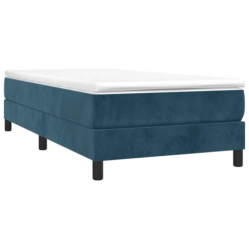Boxspring sengeramme Mørkeblå 80x200 cm Fløjl - Image 3