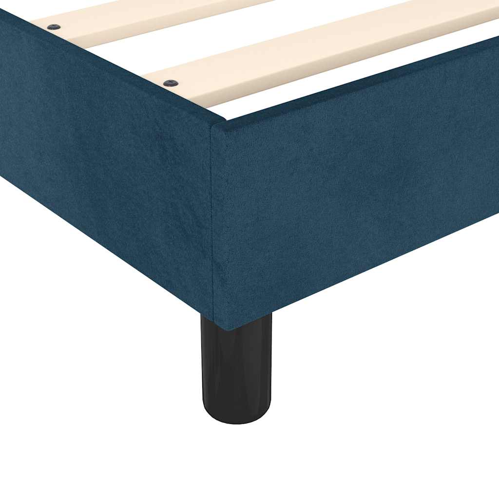 Boxspring sengeramme Mørkeblå 80x200 cm Fløjl - Image 7