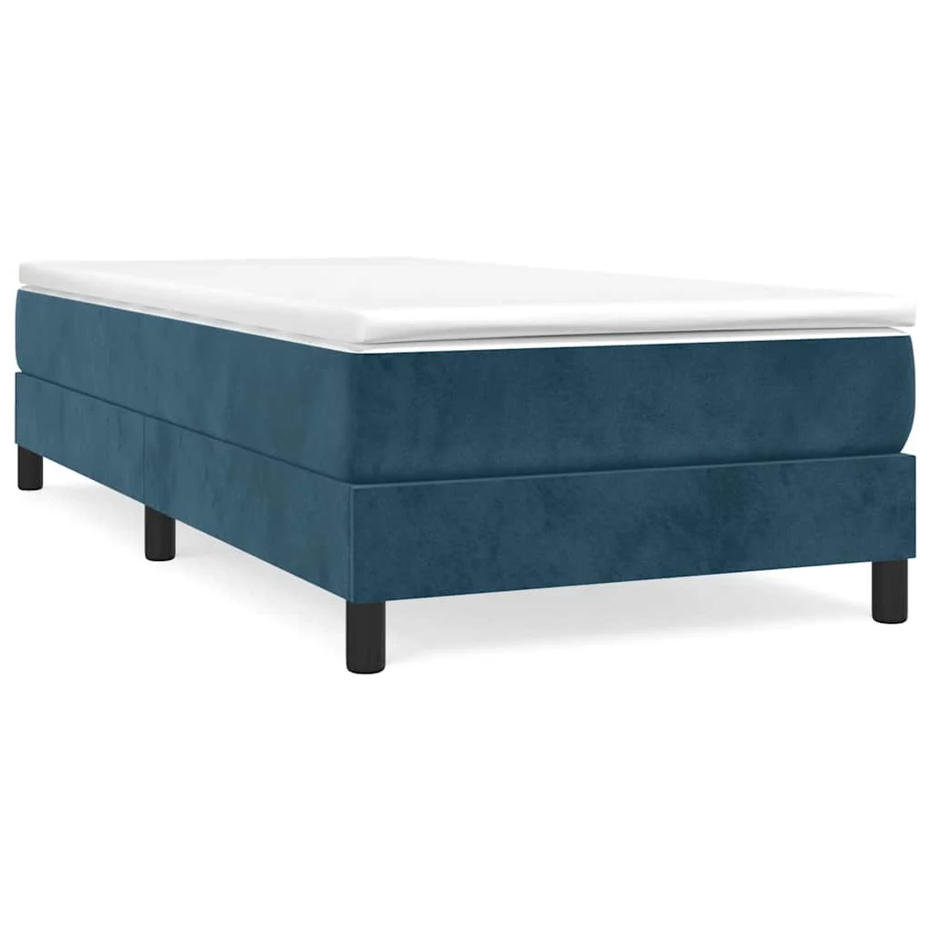 Boxspring sengeramme Mørkeblå 90x190 cm Fløjl - Image 2