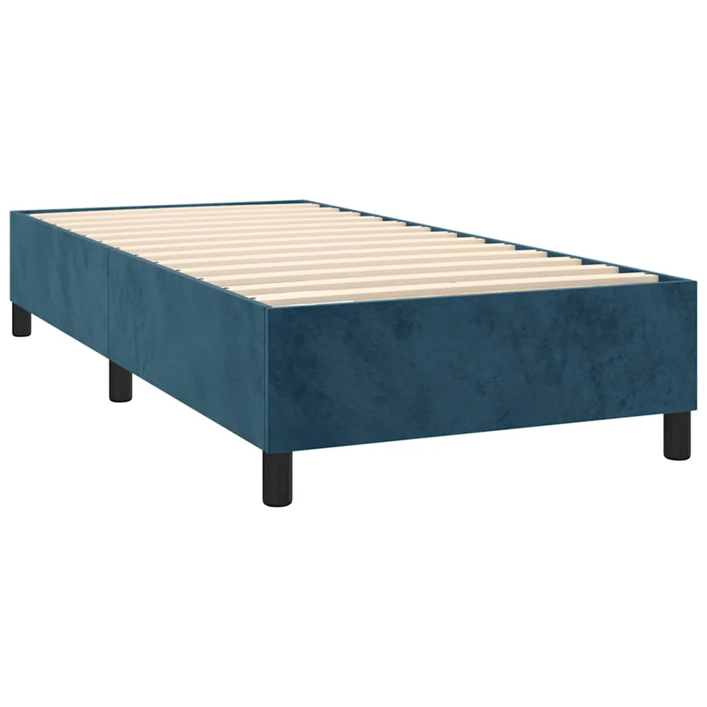 Boxspring sengeramme Mørkeblå 90x200 cm Fløjl - Image 4