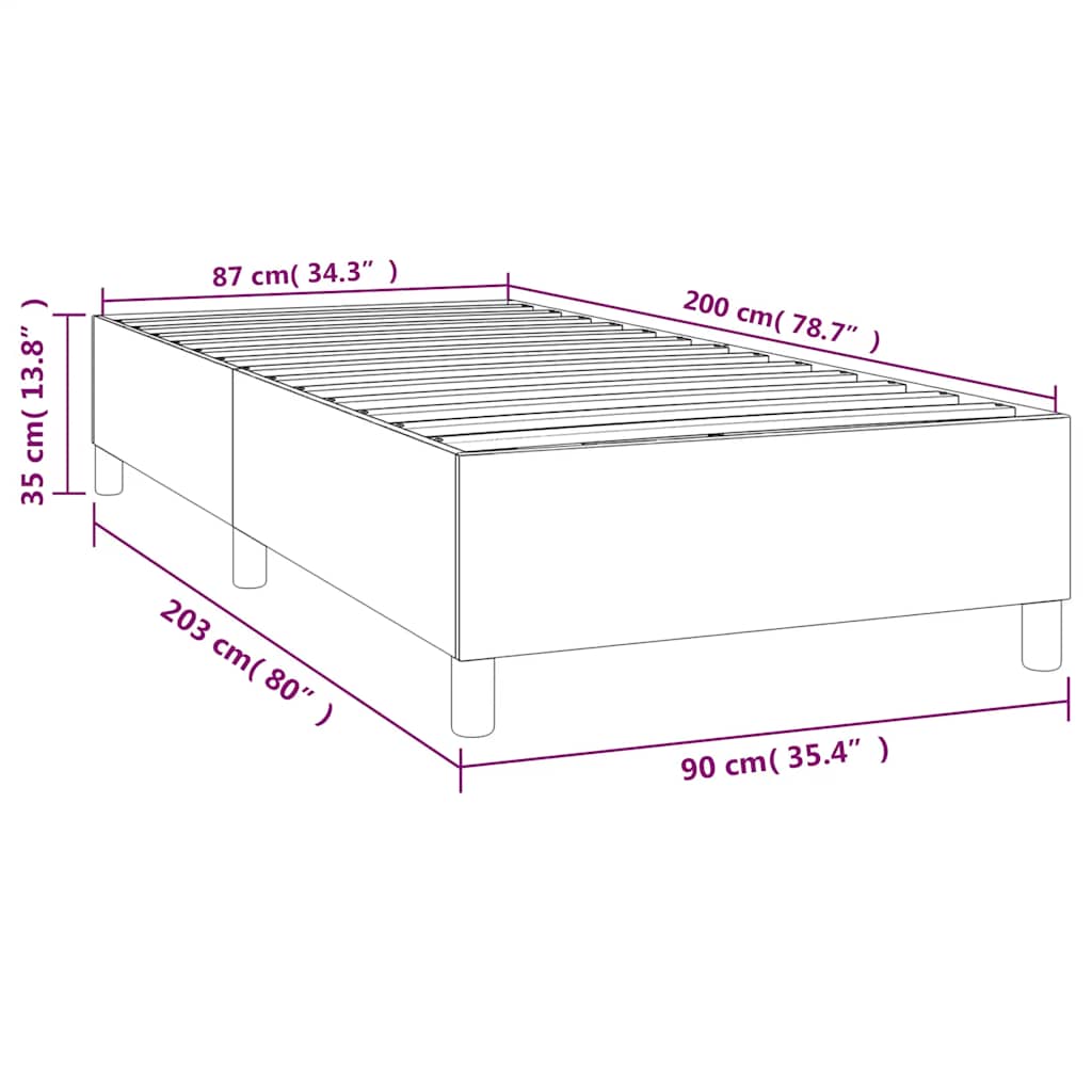 Boxspring sengeramme Mørkeblå 90x200 cm Fløjl - Image 8