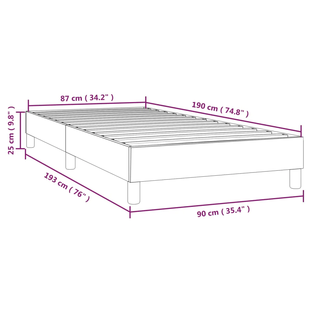 Boxspring sengeramme Mørkebrun 90x190 cm Stof - Image 8