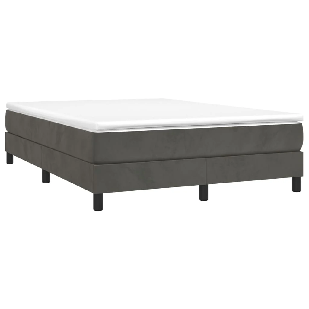 Boxspring sengeramme Mørkegrå 140x190 cm Fløjl - Image 3