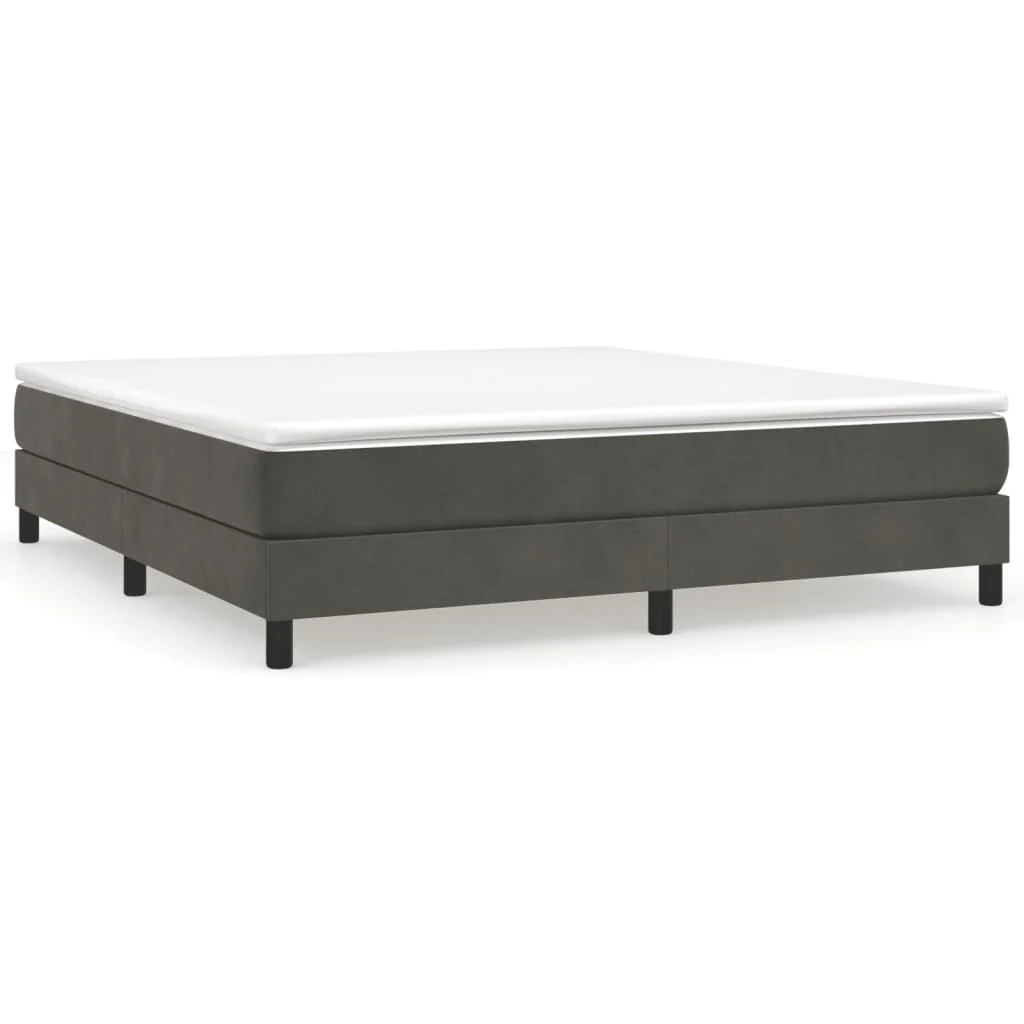 Boxspring sengeramme Mørkegrå 180x200 cm Fløjl - Image 2