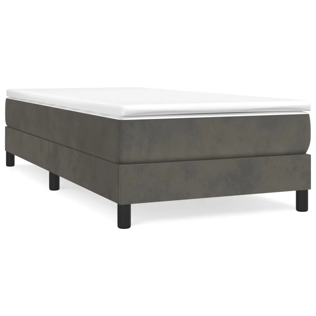 Boxspring sengeramme Mørkegrå 80x200 cm Fløjl - Image 2