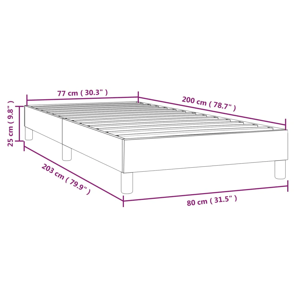 Boxspring sengeramme Mørkegrå 80x200 cm Stof - Image 8