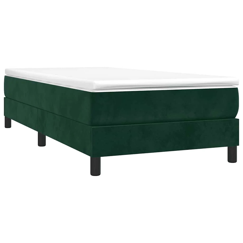 Boxspring sengeramme Mørkegrøn 100x200 cm Fløjl - Image 3