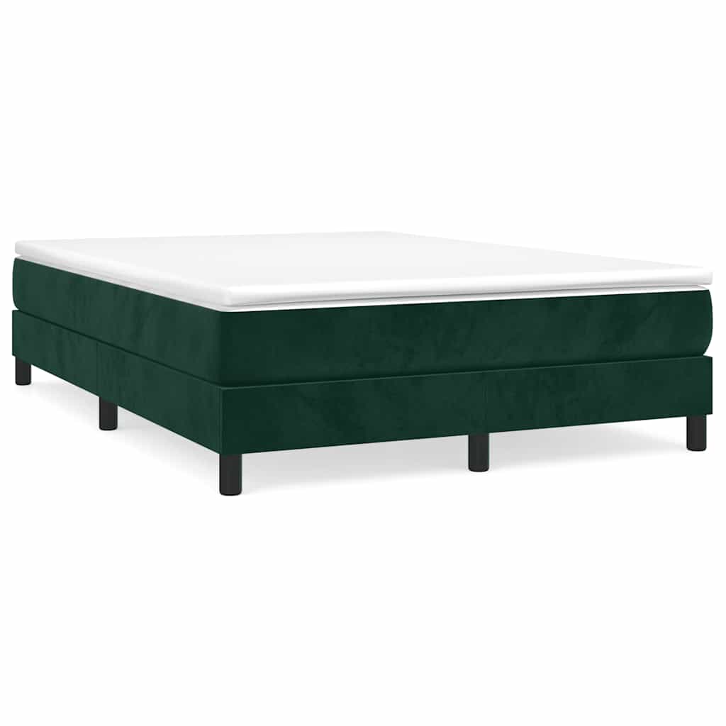 Boxspring sengeramme Mørkegrøn 140x190 cm Fløjl - Image 2