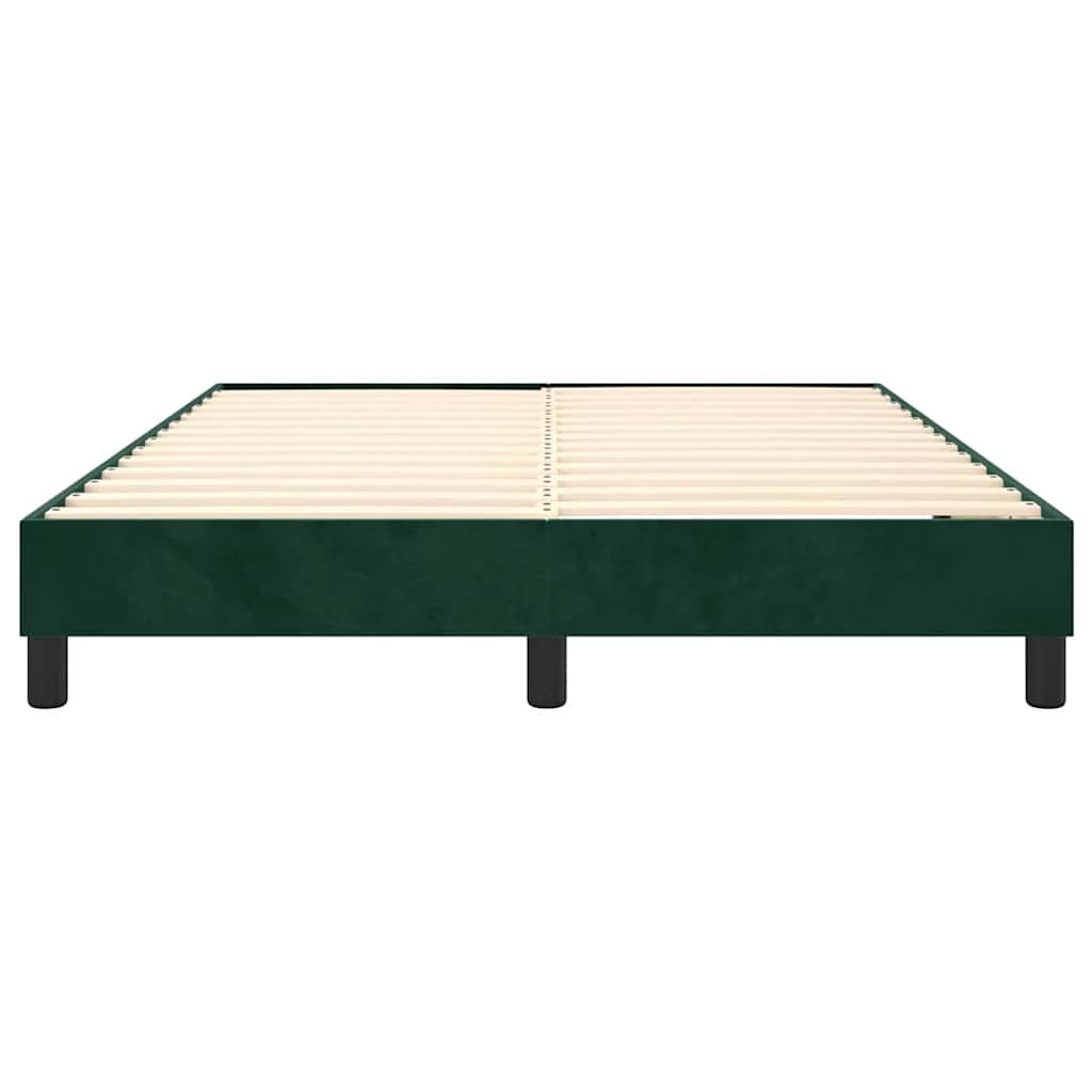 Boxspring sengeramme Mørkegrøn 140x190 cm Fløjl - Image 5